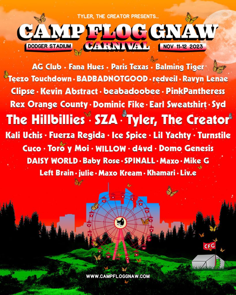 Camp flog gnaw festival, Tyler the creator, SZA, hillbillies, toro y moi, earl sweatshirt