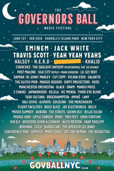 governors ball 2018, jack white, eminem, travis scott, yeah yeah yeahs, n.e.r.d.